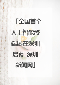 全国首个人工智能终端展在深圳启幕_深圳新闻网