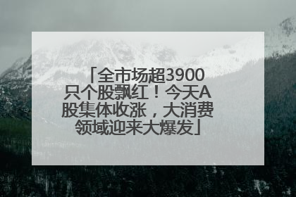 全市场超3900只个股飘红！今天A股集体收涨，大消费领域迎来大爆发
