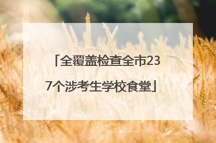 全覆盖检查全市237个涉考生学校食堂
