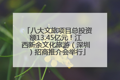 八大文旅项目总投资额13.45亿元！江西新余文化旅游（深圳）招商推介会举行