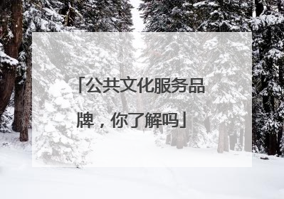 公共文化服务品牌，你了解吗