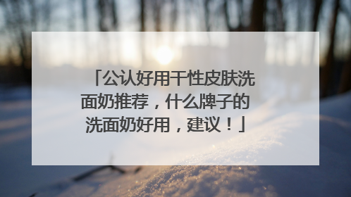 公认好用干性皮肤洗面奶推荐，什么牌子的洗面奶好用，建议！
