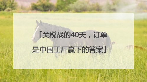关税战的40天，订单是中国工厂赢下的答案