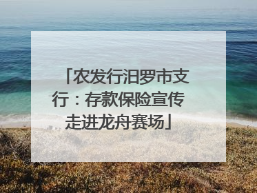 农发行汨罗市支行：存款保险宣传走进龙舟赛场