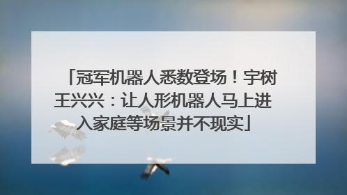 冠军机器人悉数登场！宇树王兴兴：让人形机器人马上进入家庭等场景并不现实