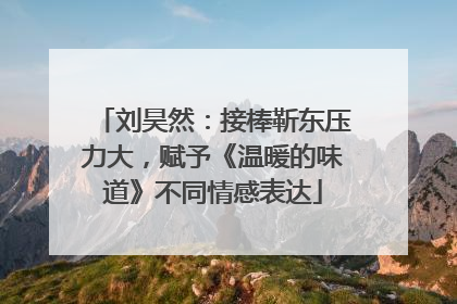 刘昊然：接棒靳东压力大，赋予《温暖的味道》不同情感表达