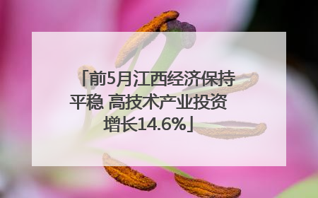 前5月江西经济保持平稳 高技术产业投资增长14.6%