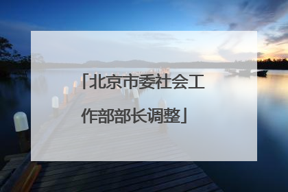 北京市委社会工作部部长调整