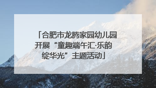 合肥市龙腾家园幼儿园开展“童趣端午汇·乐韵绽华光”主题活动