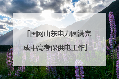 国网山东电力圆满完成中高考保供电工作