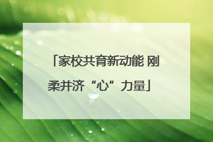 家校共育新动能 刚柔并济“心”力量