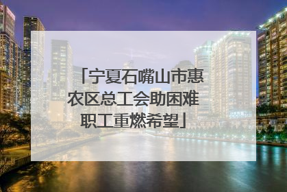 宁夏石嘴山市惠农区总工会助困难职工重燃希望