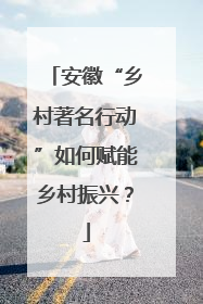 安徽“乡村著名行动”如何赋能乡村振兴？