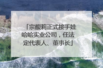 宗馥莉正式接手娃哈哈实业公司，任法定代表人、董事长