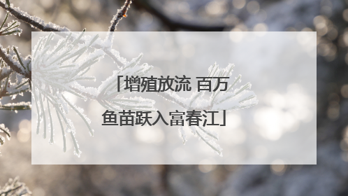 增殖放流 百万鱼苗跃入富春江