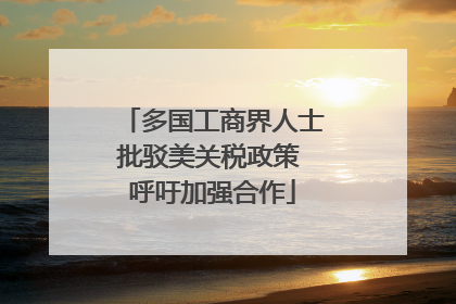 多国工商界人士批驳美关税政策 呼吁加强合作
