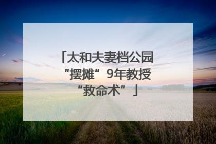 太和夫妻档公园“摆摊”9年教授“救命术”
