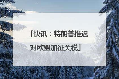 快讯：特朗普推迟对欧盟加征关税