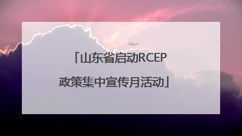 山东省启动RCEP政策集中宣传月活动