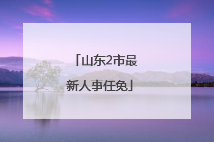 山东2市最新人事任免