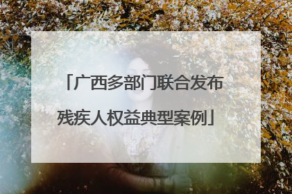 广西多部门联合发布残疾人权益典型案例