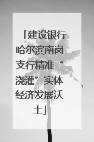 建设银行哈尔滨南岗支行精准“浇灌”实体经济发展沃土
