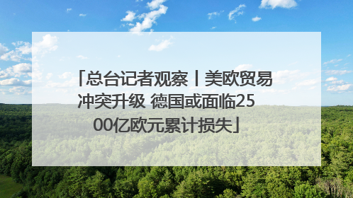 总台记者观察丨美欧贸易冲突升级 德国或面临2500亿欧元累计损失
