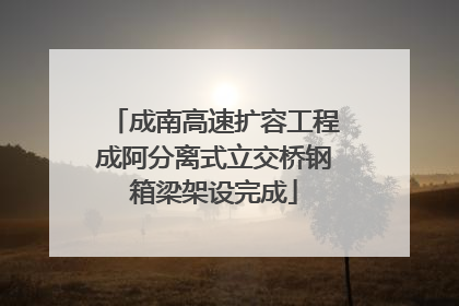 成南高速扩容工程成阿分离式立交桥钢箱梁架设完成