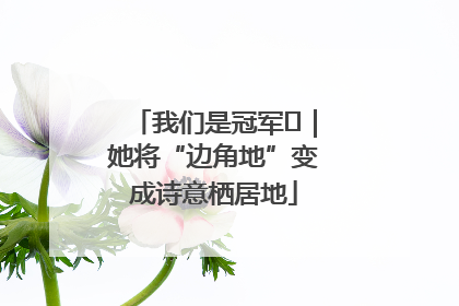 我们是冠军㉓｜她将“边角地”变成诗意栖居地