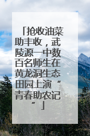 抢收油菜助丰收，武陵源一中数百名师生在黄龙洞生态田园上演“青春助农记”