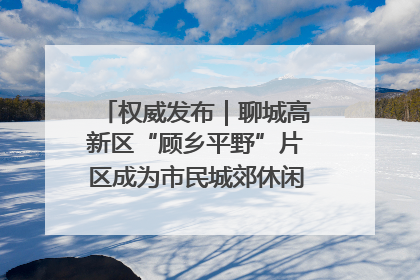权威发布｜聊城高新区“顾乡平野”片区成为市民城郊休闲全新目的地