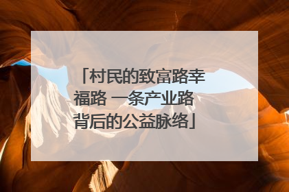 村民的致富路幸福路 一条产业路背后的公益脉络