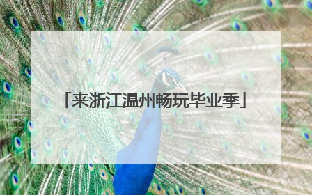 来浙江温州畅玩毕业季