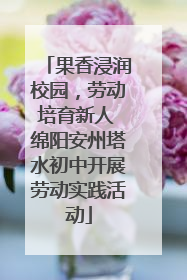 果香浸润校园，劳动培育新人 绵阳安州塔水初中开展劳动实践活动