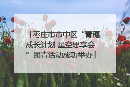 枣庄市市中区“青穗成长计划 星空思享会”团青活动成功举办