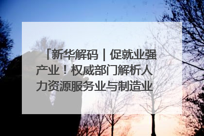 新华解码｜促就业强产业！权威部门解析人力资源服务业与制造业融合发展试点