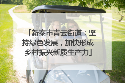 新泰市青云街道：坚持绿色发展，加快形成乡村振兴新质生产力