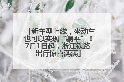新车型上线，坐动车也可以实现“躺平”！7月1日起，浙江铁路出行惊喜满满