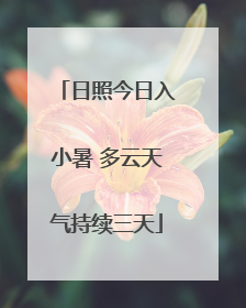 日照今日入小暑 多云天气持续三天