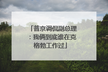 普京调侃副总理：我俩到底谁在克格勃工作过
