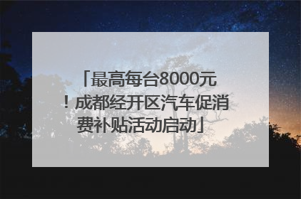 最高每台8000元！成都经开区汽车促消费补贴活动启动