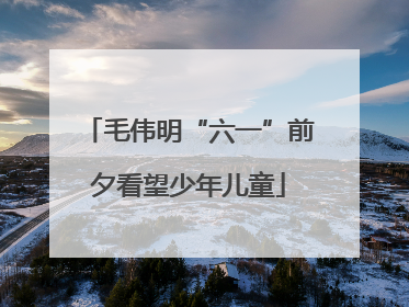 毛伟明“六一”前夕看望少年儿童