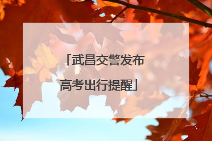 武昌交警发布高考出行提醒