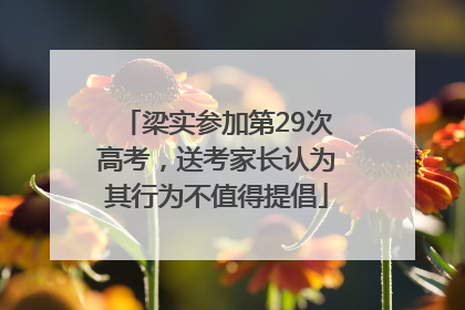梁实参加第29次高考，送考家长认为其行为不值得提倡
