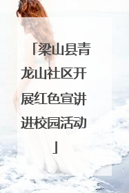 梁山县青龙山社区开展红色宣讲进校园活动