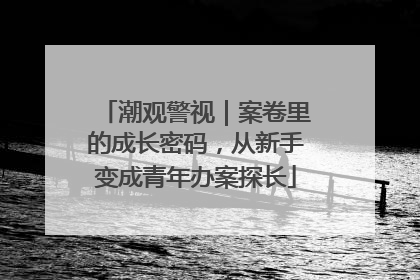 潮观警视｜案卷里的成长密码，从新手变成青年办案探长