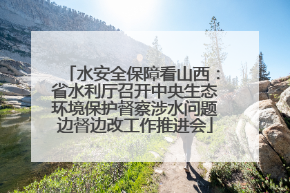 水安全保障看山西：省水利厅召开中央生态环境保护督察涉水问题边督边改工作推进会