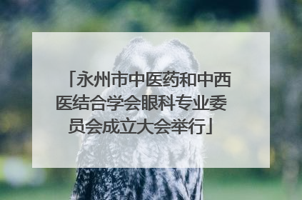 永州市中医药和中西医结合学会眼科专业委员会成立大会举行