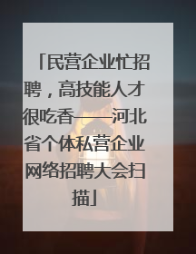 民营企业忙招聘，高技能人才很吃香——河北省个体私营企业网络招聘大会扫描