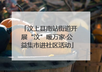 汶上县南站街道开展“汶”暖万家·公益集市进社区活动